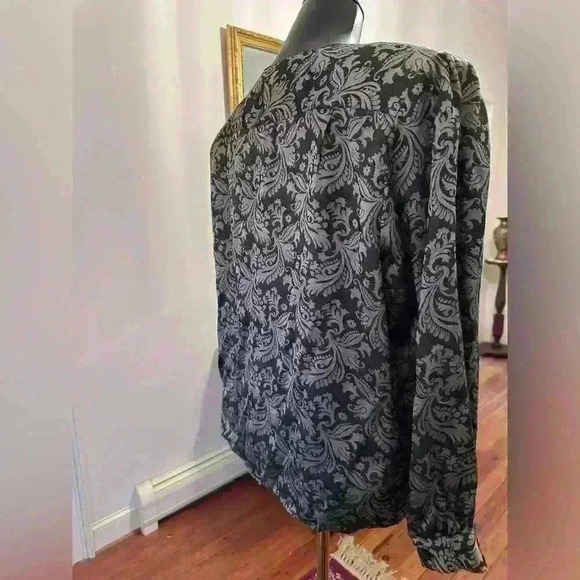 Vintage champagne and black blouse size 16 - Picture 3 of 4